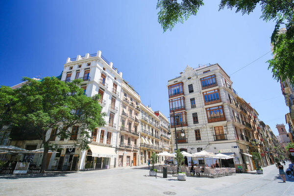 Typical buildings in the Center of Valencia, Spain
