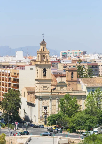 View Serrano Gate Serrans Gate Church Monica Savior Plaza Santa — Stock Photo, Image