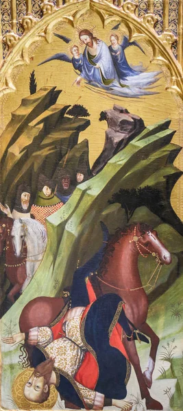 Валенсія Іспанія Червня 2018 Середньовічні Retable Зображенням Перетворення Святого Павла — стокове фото