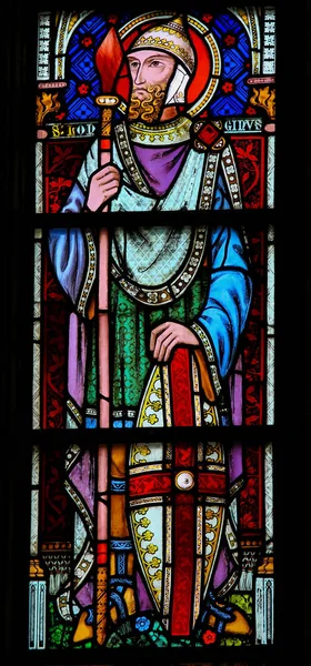 Bruges Belgium August 2018 Stained Glass Basilica Holy Blood Bruges — Stock Photo, Image