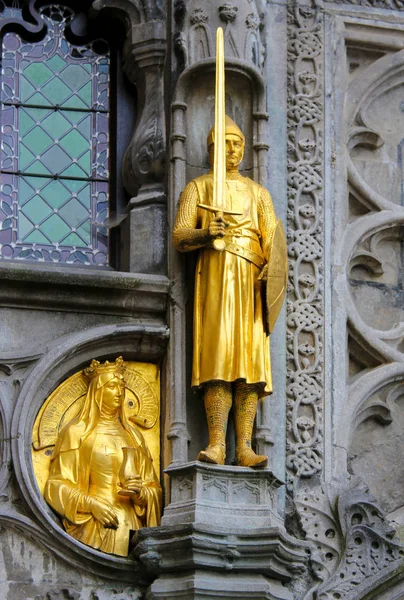 Bruges Belgium August 2018 Statue Thierry Diederik Count Flanders Famous — Stock Photo, Image