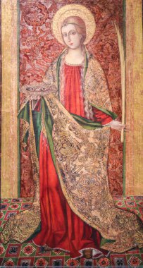 Valencia, İspanya - 15 Haziran 2018: Resim Lucia, Syracuse, olarak da bilinen Saint Lucy veya Saint Lucia, Kilisesi Valencia, İspanya