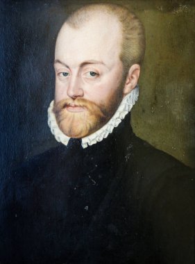 Valencia, İspanya - 15 Haziran 2018: Portre of King Philip II of Spain (16. yüzyıl) Kilisesi Valencia, İspanya