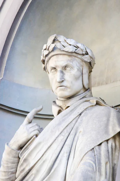 Флоренція Італія Серпня 2018 Статуя Знаменитого Італійського Поета Данте Аліг — стокове фото
