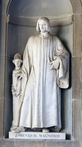 Φλωρεντία Ιταλία Αυγούστου 2018 Άγαλμα Του Lorenzo Θαυμάσιος Lorenzo Medici — Φωτογραφία Αρχείου