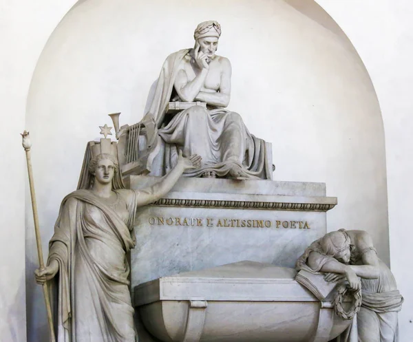 Florencja Włochy Sierpień 2018 Pomnik Nagrobny Słynny Włoski Poeta Dante — Zdjęcie stockowe