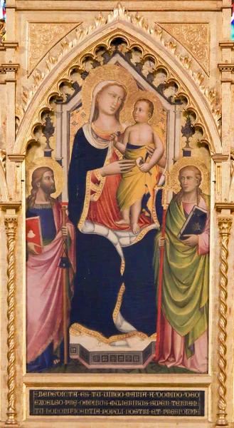 Florencia Italia Agosto 2018 Fresco Que Representa Madre María Niño — Foto de Stock