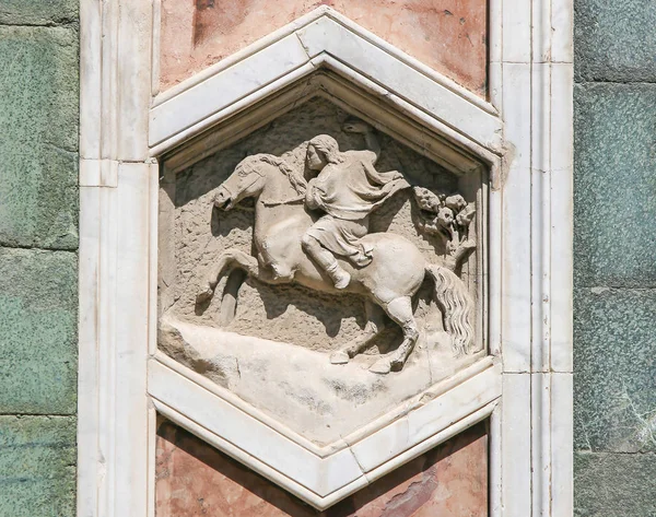 Florence Italy August 2018 Renaissance Bas Relief Exterior Duomo Florence — Stock Photo, Image