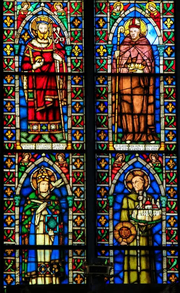 Florence Italy August 2018 Stained Glass Window Basilica Santa Croce — Stock Photo, Image