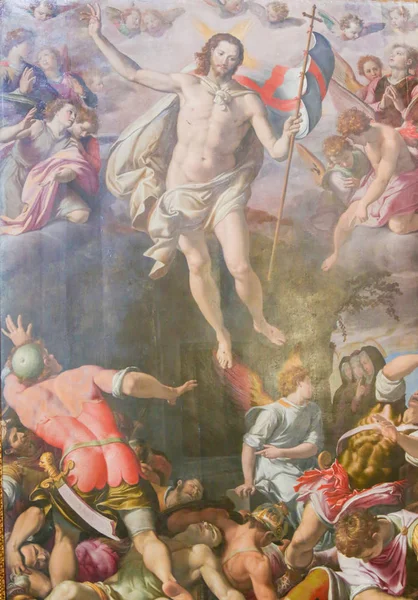 Florencia Italia Agosto 2018 Pintura Que Representa Ascensión Jesucristo Basílica — Foto de Stock