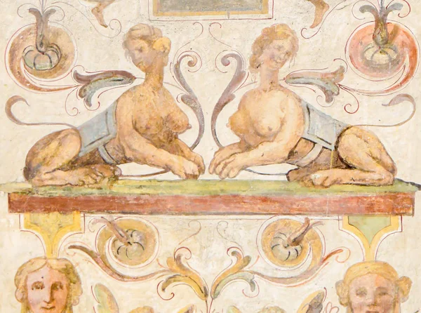 Florencja Włochy Sierpień 2018 Xvi Wieczny Fresk Dziedzińcu Palazzo Vecchio — Zdjęcie stockowe