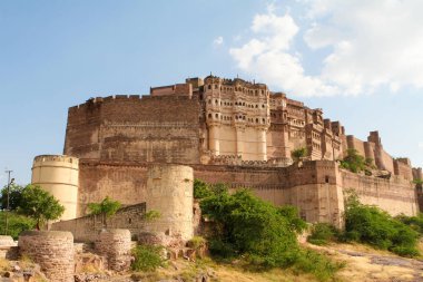 Mehrangarh veya Mehran Jodhpur, Rajasthan, bulunan Fort (15. yüzyıl), Hindistan en büyük kale biridir