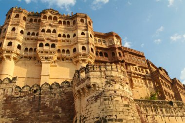 Mehrangarh veya Mehran Jodhpur, Rajasthan, bulunan Fort (15. yüzyıl), Hindistan en büyük kale biridir