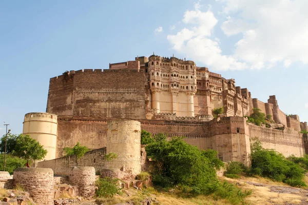 Mehrangarh Forte Mehran Século Localizado Jodhpur Rajastão Dos Maiores Fortes — Fotografia de Stock