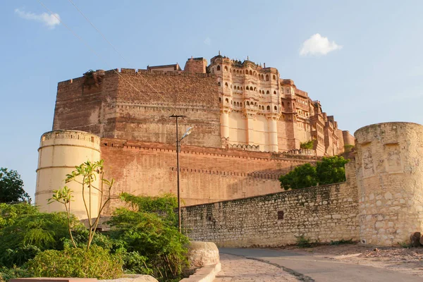 Mehrangarh Eller Mehran Fort 1400 Talet Ligger Jodhpur Rajasthan Största — Stockfoto