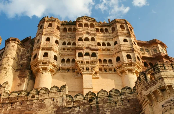 Mehrangarh Eller Mehran Fort 1400 Talet Ligger Jodhpur Rajasthan Största — Stockfoto