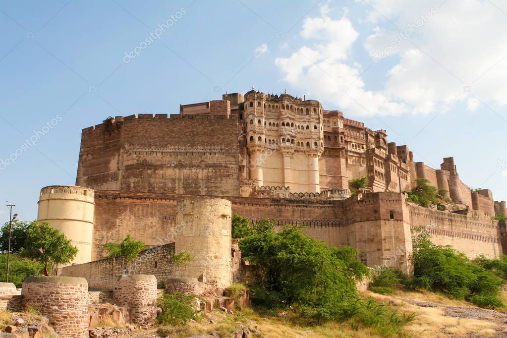 Mehrangarh or Mehran Fort (15th Century), located in Jodhpur, Rajasthan, is one of the largest forts in India