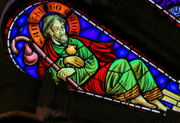 카스텔로 포르투갈 2014 세인트 제임스 교회에 제이콥을 묘사한 스테인드 글라스 — 스톡 사진