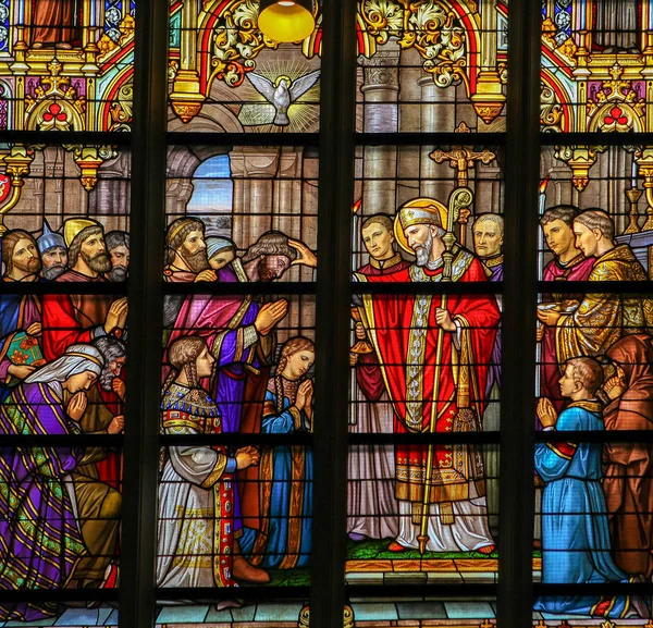 Hertogenbosch Netherlands July 2011 Stained Glass Den Bosch Cathedral Depicting — Stock Photo, Image
