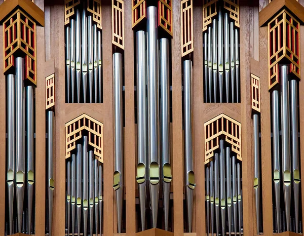 Органные Трубы Большого Органа Соборе Брюсселя Бельгия Стоковое Фото