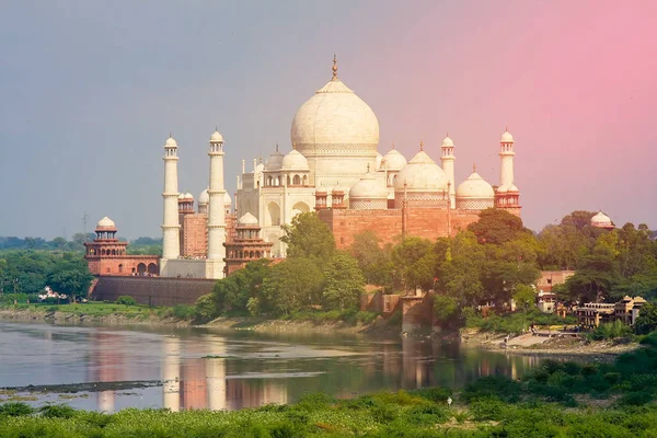 Taj Mahal Agra Indie Při Západu Slunce — Stock fotografie