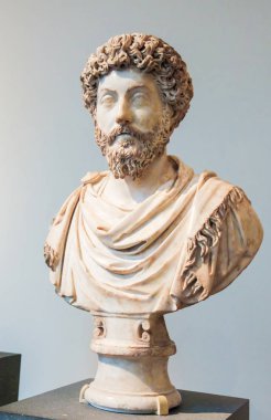 Bust of the Roman Emperor Marcus Aurelius clipart