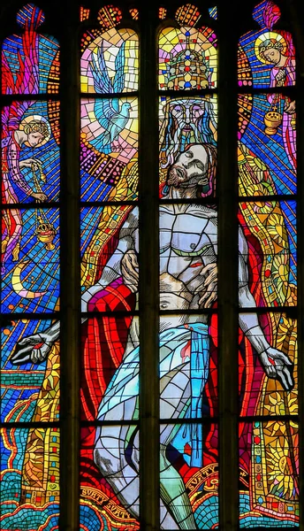 Prag Tschechische Republik April 2016 Glasmalerei Der Kathedrale Vitus Prag — Stockfoto