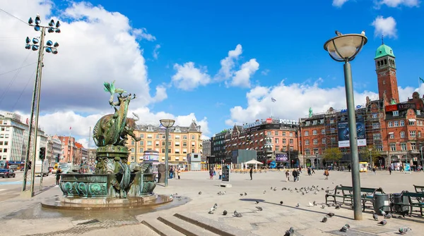 Kopenhagen Dänemark April 2010 Der Rathausplatz Oder Radhuspladsen Zentrum Von — Stockfoto