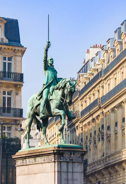 Paris Frankrijk Maart 2011 Standbeeld Van George Washington Paard Het — Stockfoto