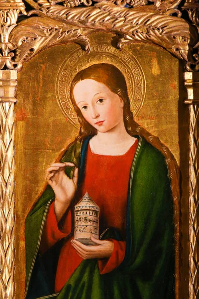 Mónaco Noviembre 2018 Pintura María Magdalena Retablo San Nicolás 1500 — Foto de Stock