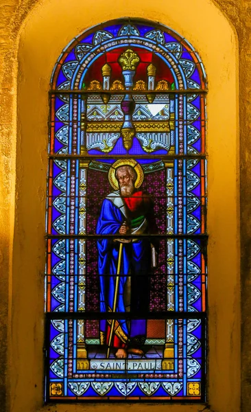 Απόστολος Παύλος Γαλλία Νοεμβρίου 2018 Βιτρό Στο Εκκλησία Του Saint — Φωτογραφία Αρχείου