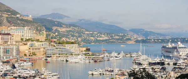 Monaco November 2018 Uitzicht Vanaf Rocher Luxe Jachten Haven Van — Stockfoto