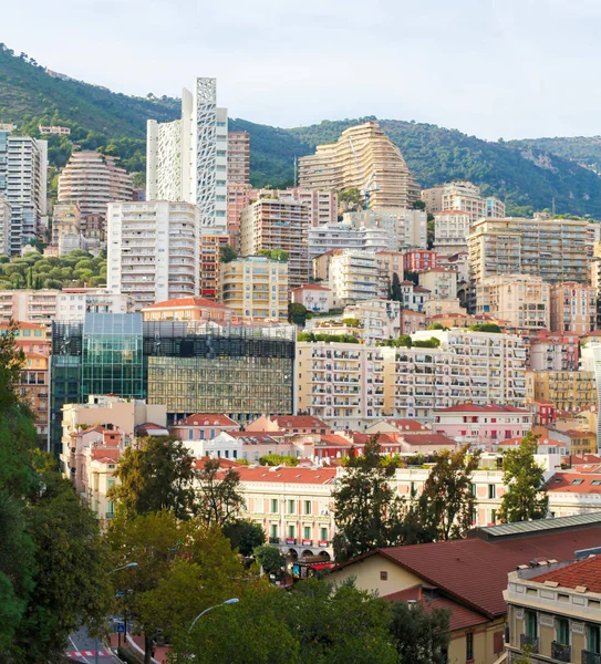 Utsikten Från Rocher Höga Byggnader Centrera Furstendömet Monaco Den Franska — Stockfoto