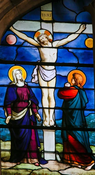Paris Franz Februar 2019 Glasmalerei Der Kirche Des Heiligen Severin — Stockfoto