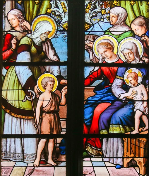 Paříž Francie Února 2019 Mozaikové Sklo Kostele Saint Severin Latinská — Stock fotografie