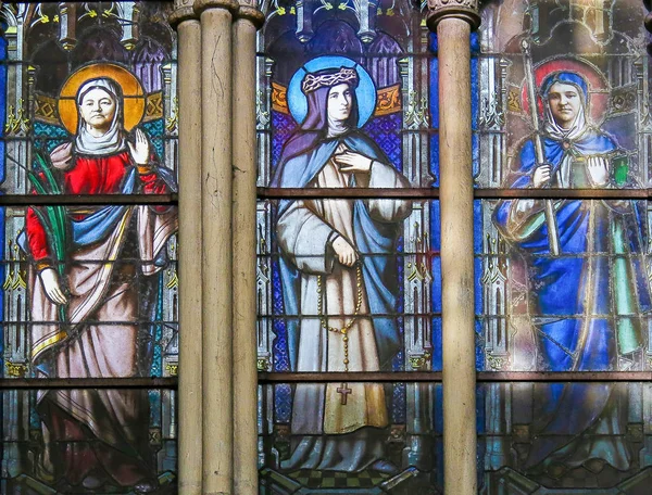 París Francia Febrero 2019 Vidrieras Iglesia Saint Severin Barrio Latino — Foto de Stock