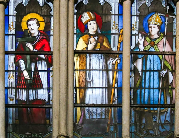 Paris França Fevereiro 2019 Vidro Manchado Igreja Saint Severin Quartier — Fotografia de Stock