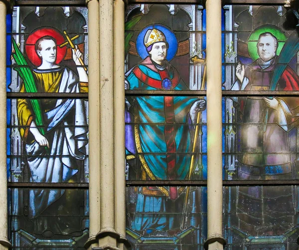 Paris França Fevereiro 2019 Vidro Manchado Igreja Saint Severin Quartier — Fotografia de Stock