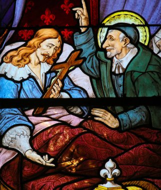 Saint Vincent de Paul Paris'te Bir Vitray üzerinde