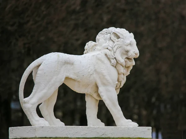 A Jardin de Luxembourg oroszlán-szobor, Párizs, Franciaország — Stock Fotó