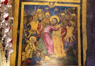 Hol Kilisesi'nde bir öpücük ile İsa ihanet Judas Fresco