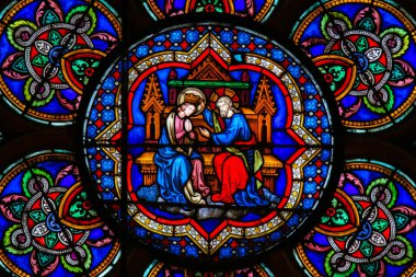 Notre Dame Vitray Vitray, Paris - Meryem ve İsa