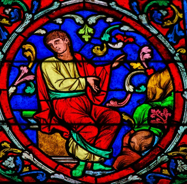 Stained Glass in Notre Dame, Paris - Tree of Jesse Royalty Free Stock Photos