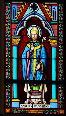 Stained Glass in Notre-Dame-des-flots, Le Havre, of St Augustine clipart