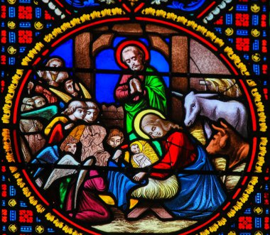 Notre-Dame-des-flots'ta Vitray, Le Havre - Doğuş Sahnesi