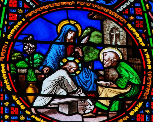 Stained Glass in Notre-Dame-des-flots, Le Havre — Stock Photo, Image