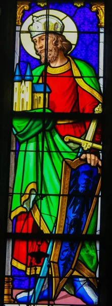 巴黎圣母院的彩色玻璃，勒阿弗尔 — 图库照片