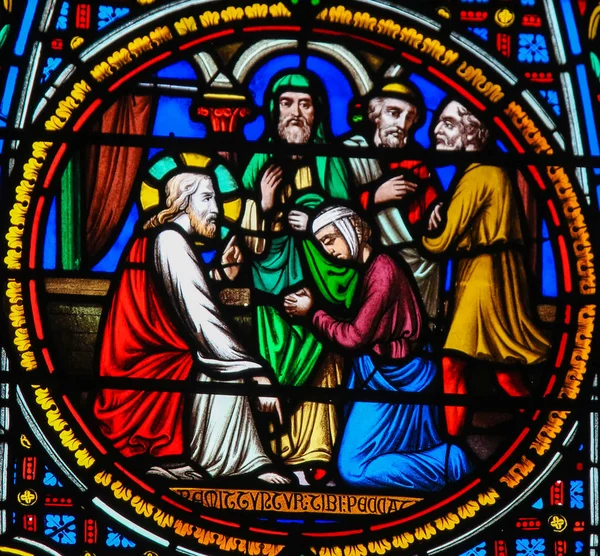 Stained Glass in Notre-Dame-des-flots, Le Havre — Stock Photo, Image