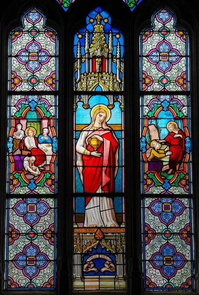 Glasmalerei von Mary Magdalene - st valery sur somme — Stockfoto