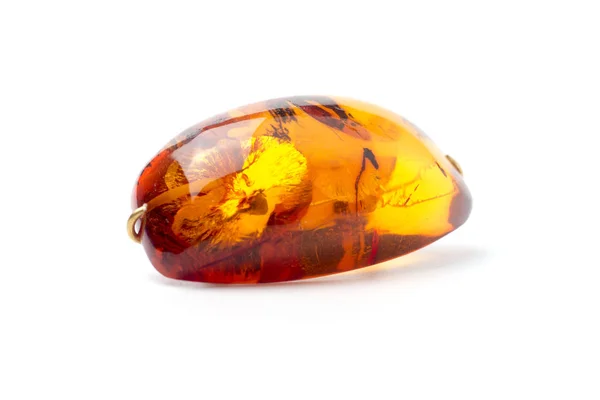 Amber Brooch Isolated White Background — Stock Photo, Image